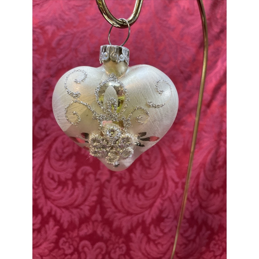 Vintage Hand Blown gold and silver candle/flower design ornaments X 4 W. Germany - Picture 4 of 11